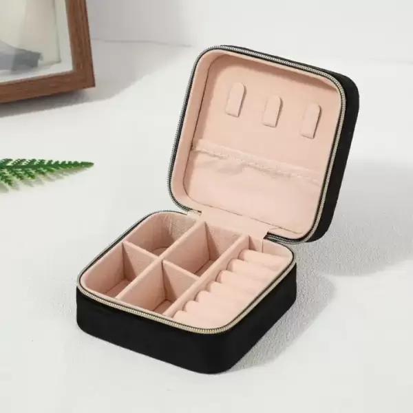 Jewelry Organizer Travel Box Case: Vegan Leather, Velvet or Suede - Image 7