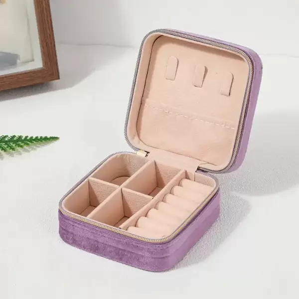 Jewelry Organizer Travel Box Case: Vegan Leather, Velvet or Suede - Image 5